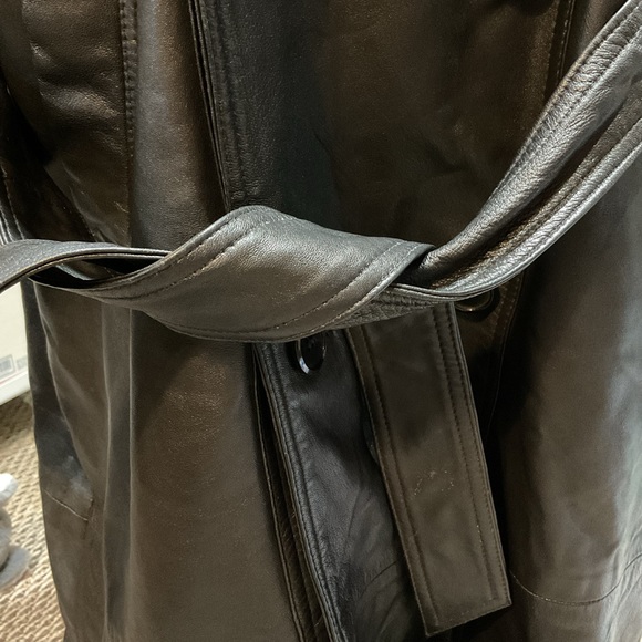 Haggar 100% genuine leather trench coat - Picture 5 of 11